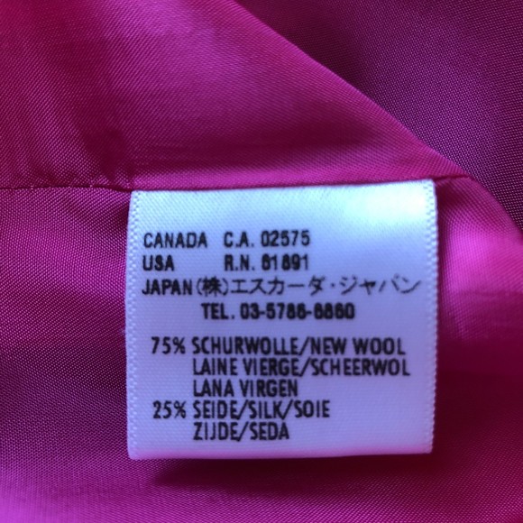 Escada dark grey with vertical pink stripes wool/silk blend skirt, size 38 - Picture 7 of 11